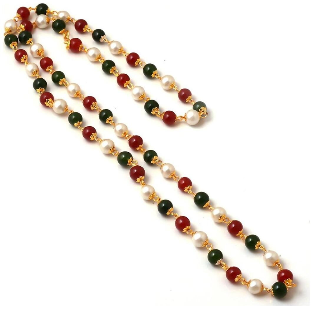 

Zcarina Gold Plated Multi-Color Neck Chain for Women and Girls