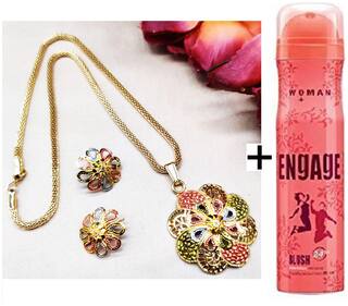 Zcarina Neckalce Set Free Engage Deo Perfume for Girls and Women