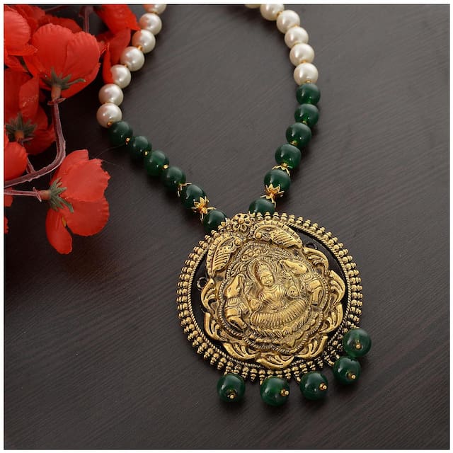 Zcarina Pearl Beads Temple Neckalce