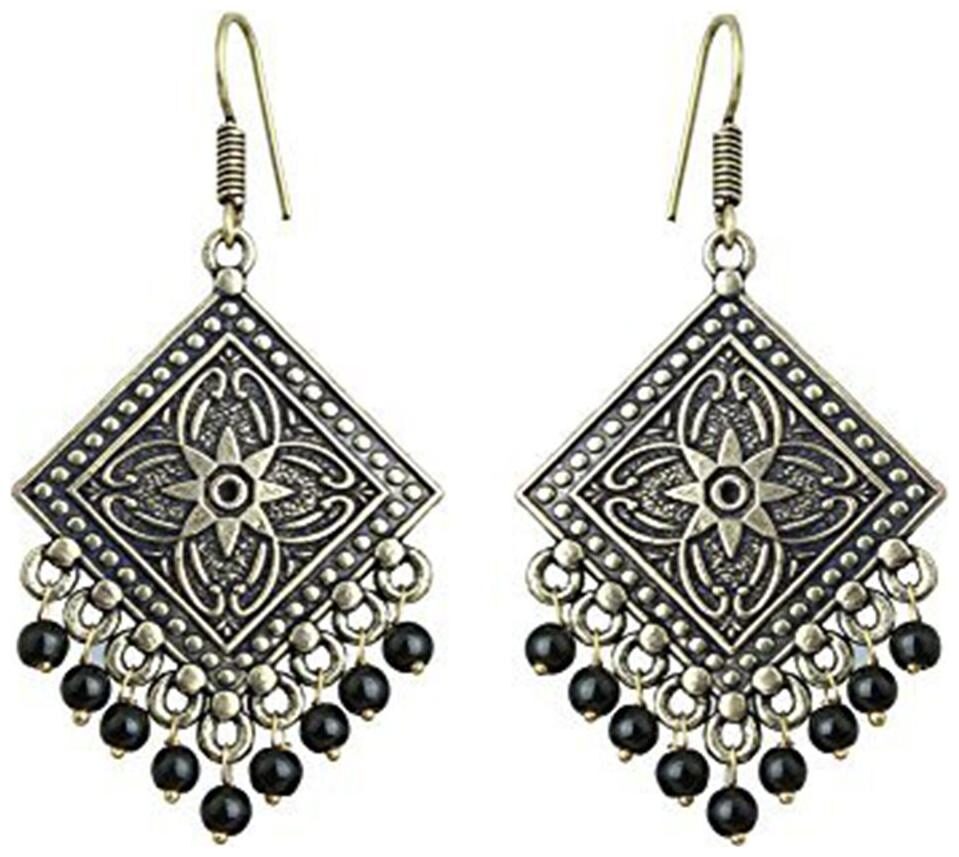 

Zcarina Silver Oxidised Earrings for Girls and Women