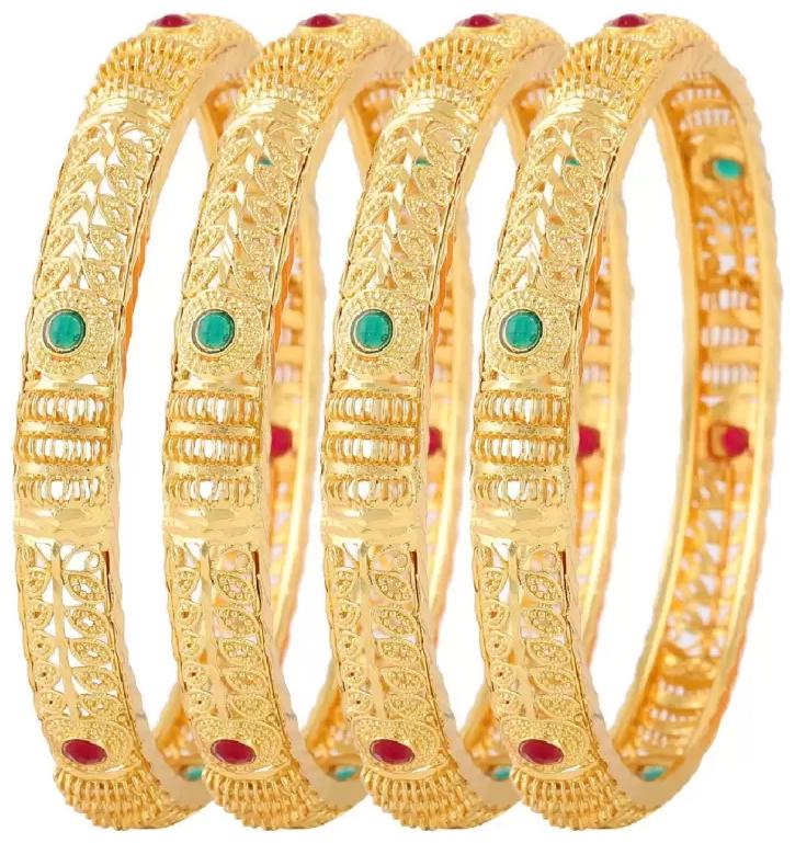 

Zeneme Alloy Gold-plated Bangle Set