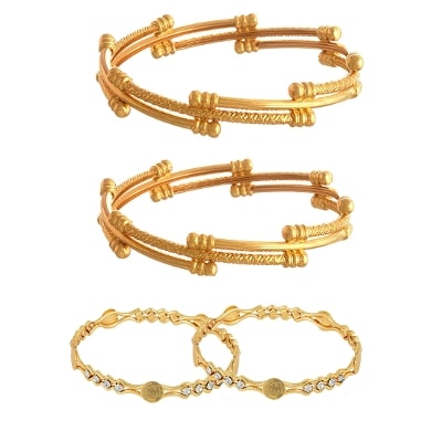 

Zeneme Designer gold plated Bangle set Combo
