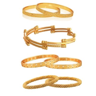 

Zeneme Designer gold plated Bangle set Combo
