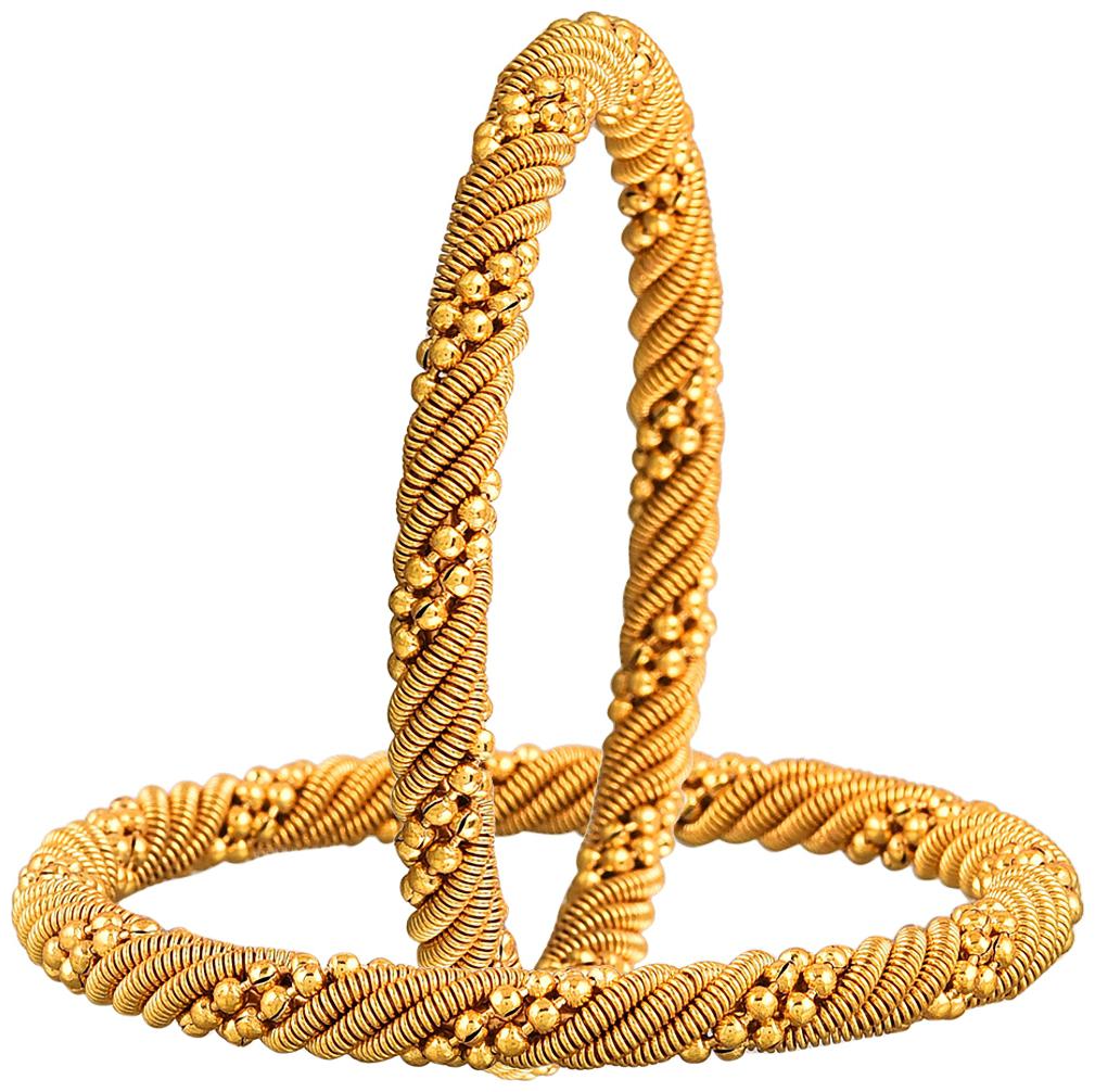 

Zeneme Splendid entangled Gold plated bangle set