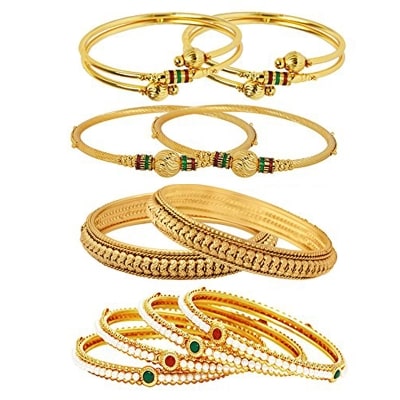 

Zeneme Designer gold plated Bangle set Combo