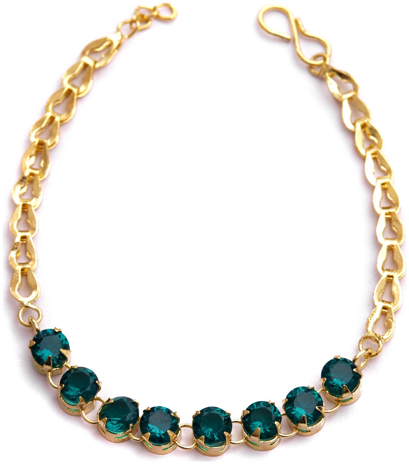 

Zeneme Fashion Gold Plated Charm Bracelet Jewelry for Women Girls (Green)