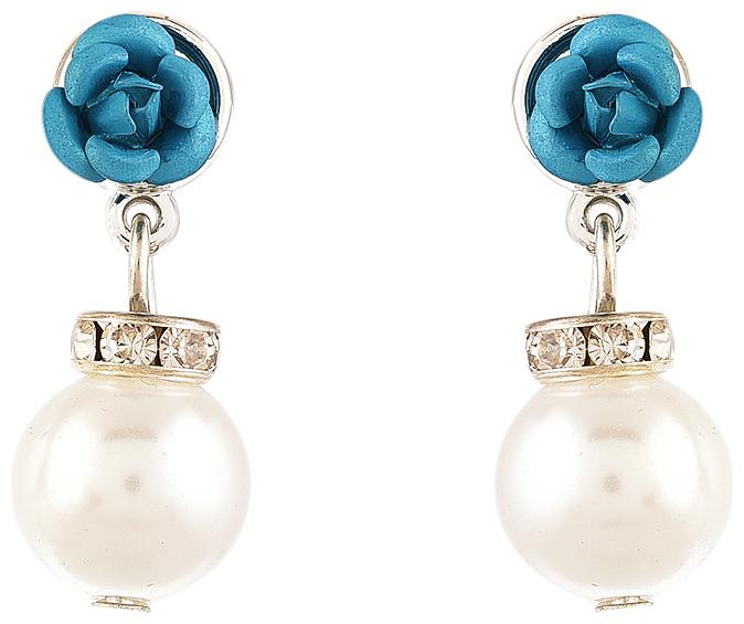 

Zeneme Flower Shaped Gold Plated Drop Earrings Jewellery For Women Girls (Blue)