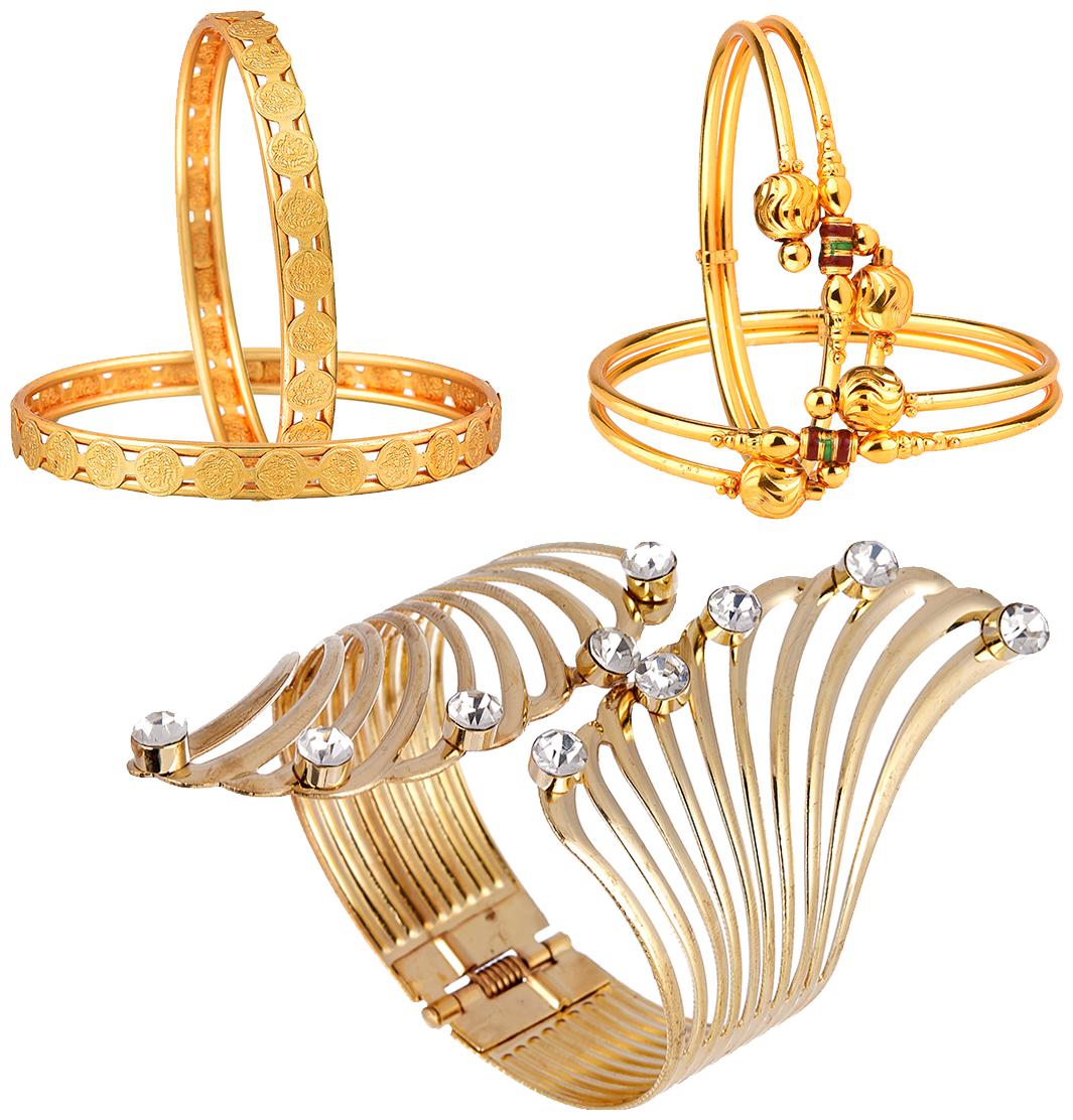

Zeneme Gold Plated Designer Bangles And Bracelet For Girls And Women