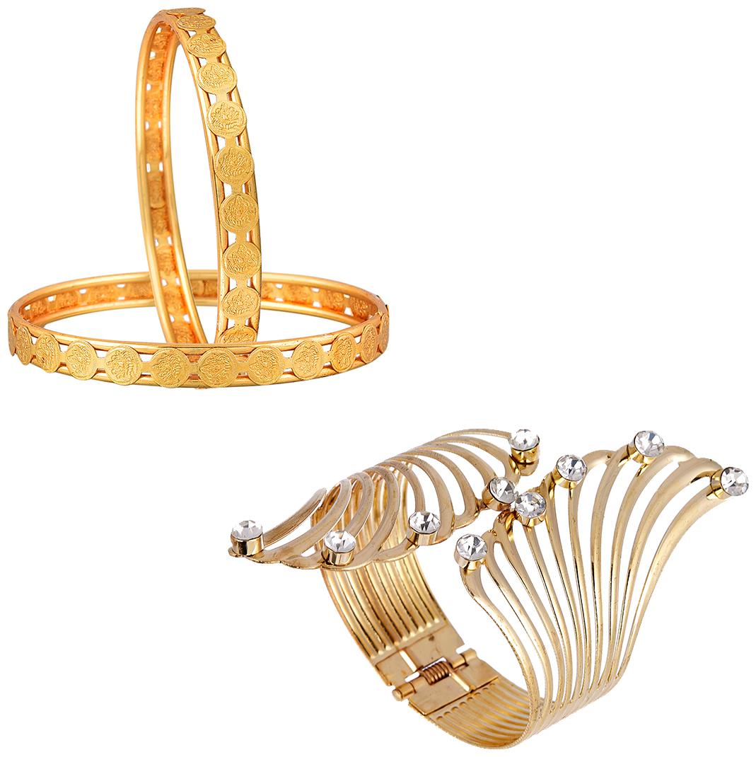 

Zeneme Gold Plated Designer Bangles And Bracelet For Girls And Women