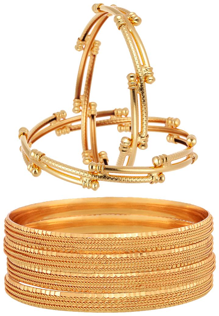 

Zeneme Gold Plated Designer Bangles For Girls And Women