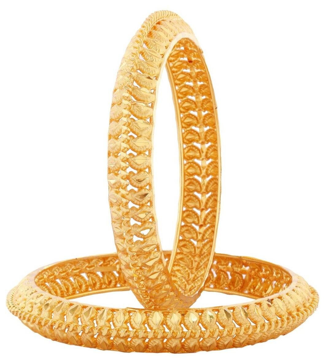 

Zeneme Ethnic Gold Plated Bangle Set