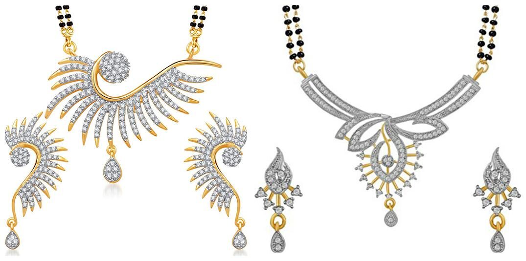 

Zeneme Mangalsutra Earring Set For Women