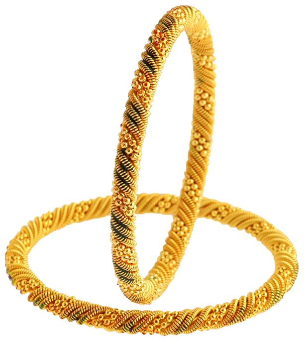 

Zeneme Precious Gold Plated Copper Bangle Set Jewellery For Women Girls (2 4)