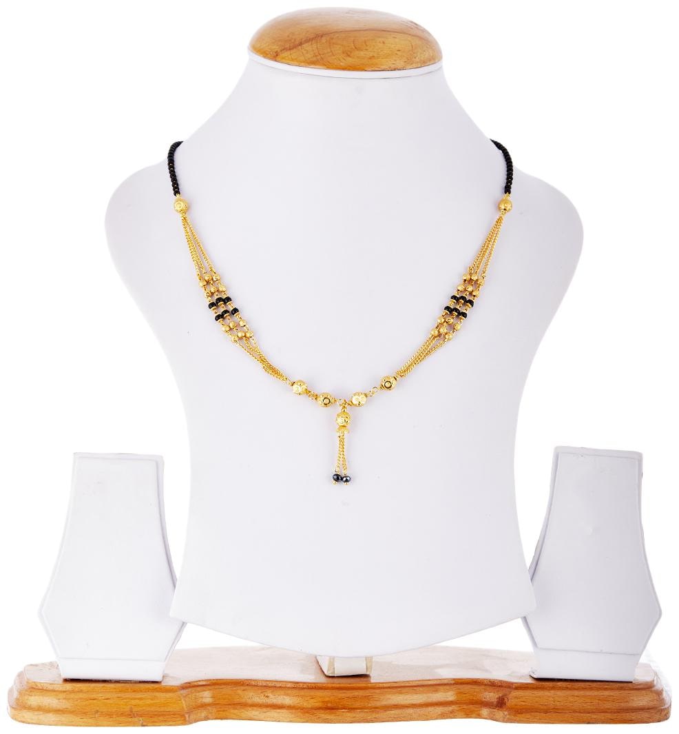 

Zeneme Stylish Multi Strand Gold Plated Pearl Mangalsutra for Women