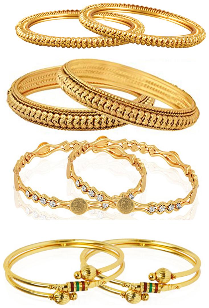 

Zeneme Traditional Gold Plated bangle Combo set for Girls Women