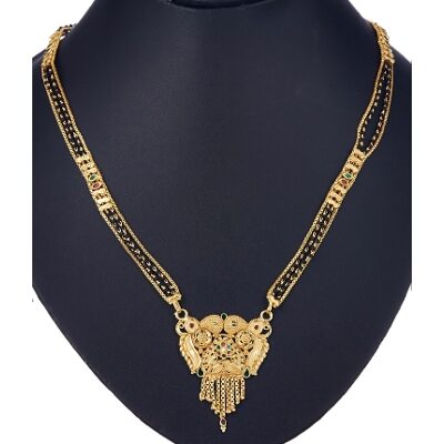 

Zeneme Women s Pride Designer Gold Plated Mangalsutra Pendant with Chain for Women