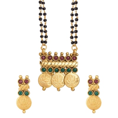 

Zeneme Women s Pride Latest Fashionable Temple Coin Alloy Jewellery Mangalsutra