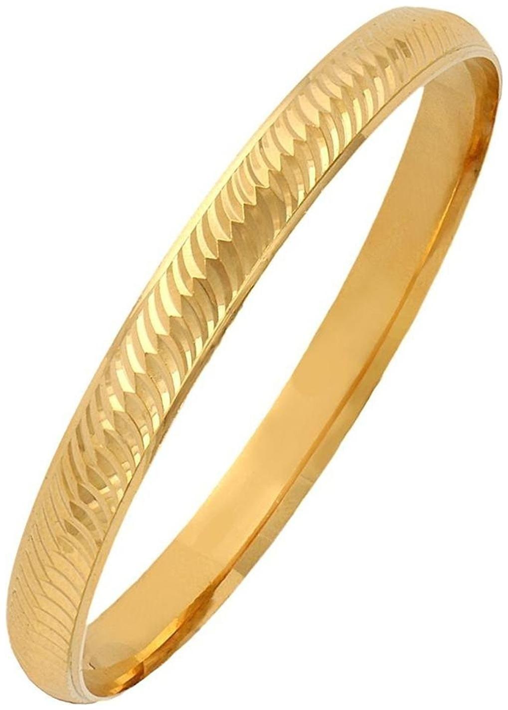 

ZIVOM 22K Gold Plated Sardarji Punjabi Sikh Nakshi Kada For Gents