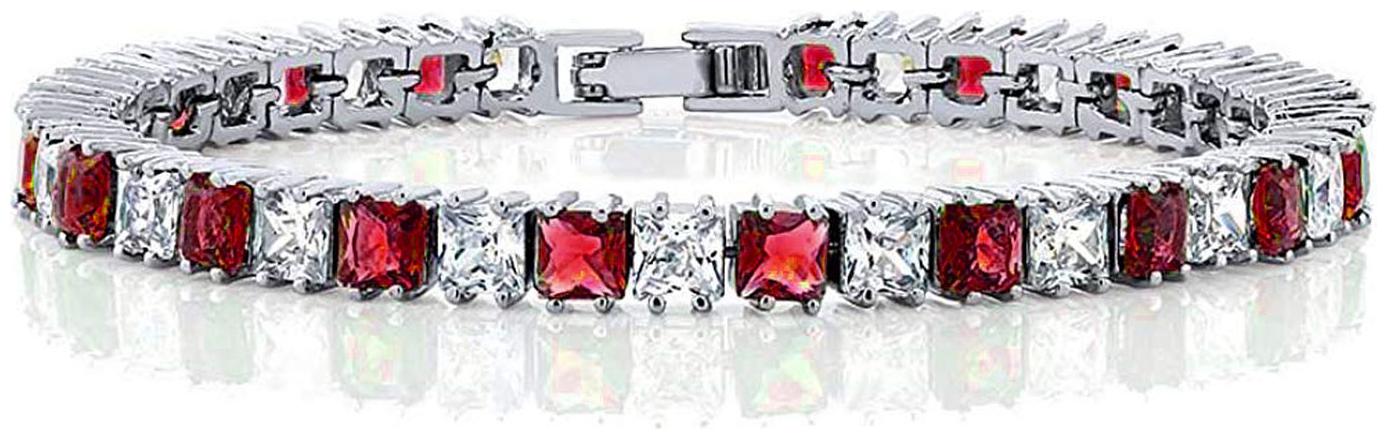 

Zivom Classic Princess Cubic Zirconia Ruby Red Tennis Bracelet For Women