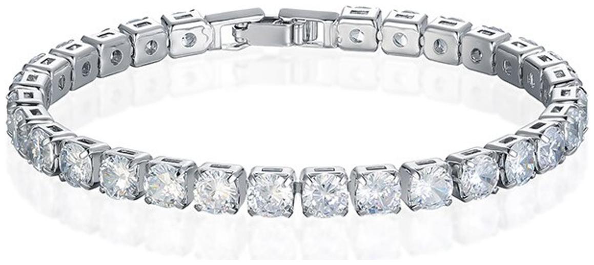 

Zivom Classic Cubic Zirconia American Diamond Silver Tennis Bracelet For Women