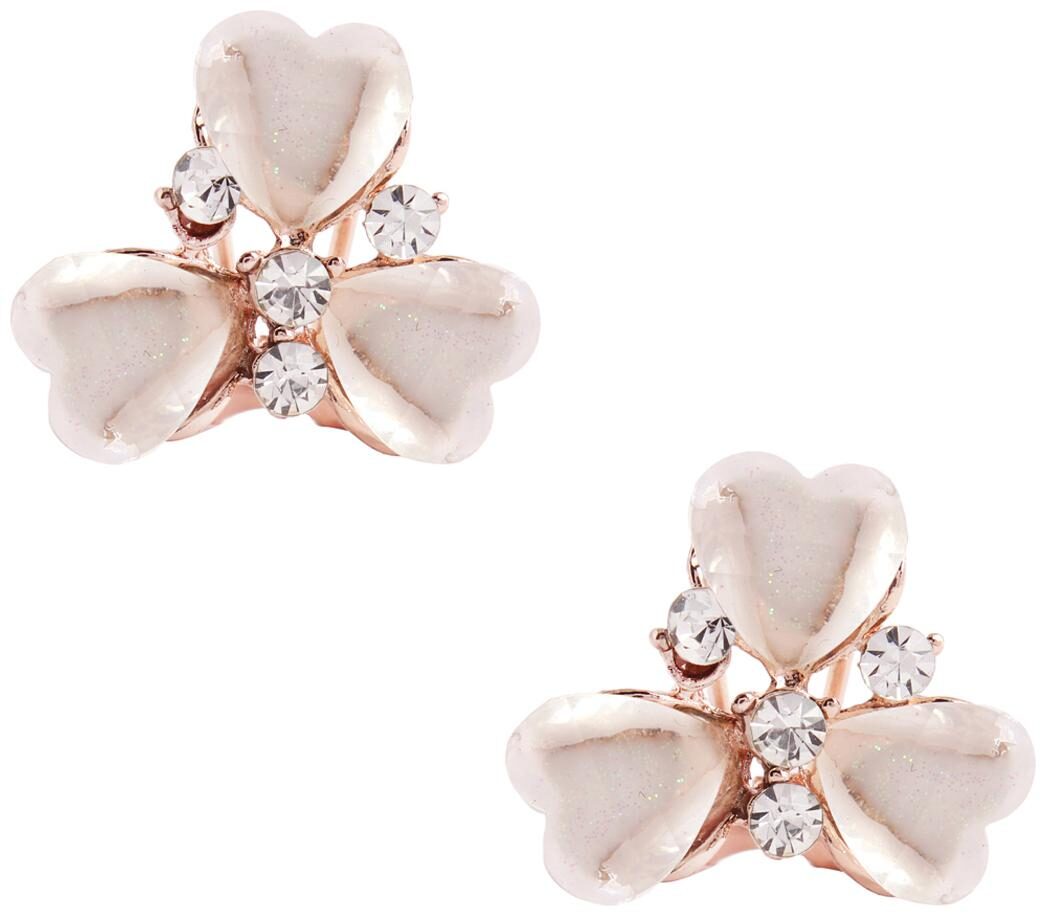 

ZIVOM Heart Flower AAA Crystal CZ American Diamond Rose Gold White Stud Earring Girls Women