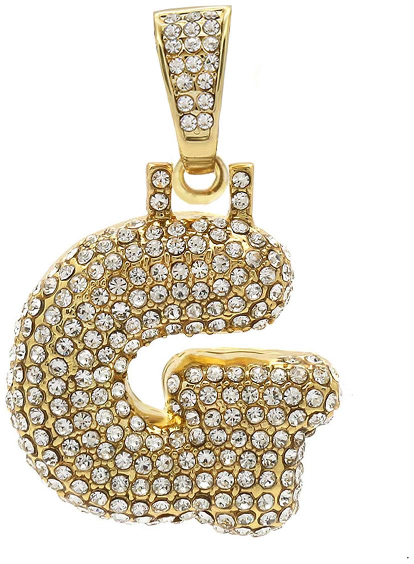 

ZIVOM Hip Hop Iced Out Alphabet Initial Letter G 18k Gold Pendant Women Men