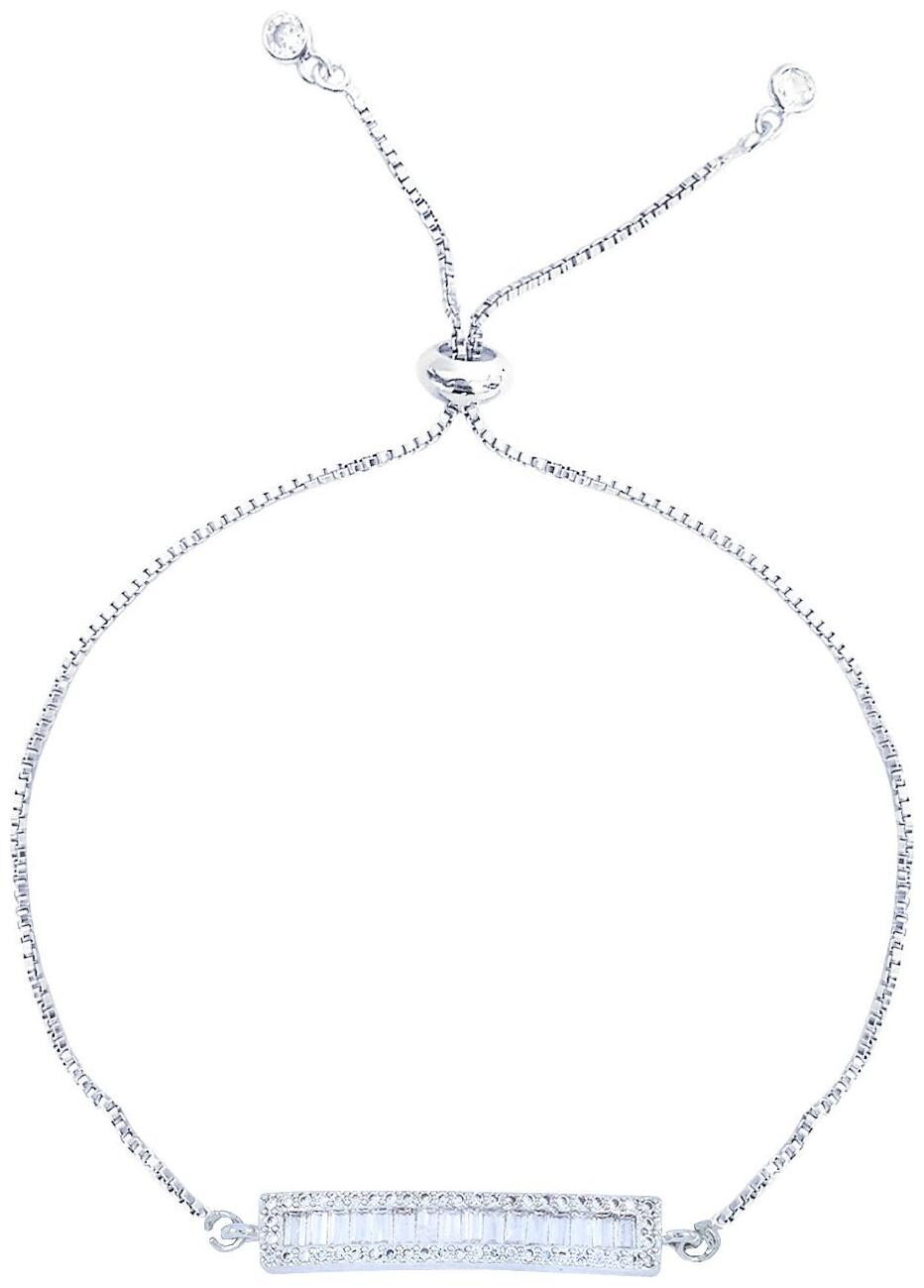 

Zivom Silver Baguette Cubic Zirconia American Diamond Slider Tennis Bracelet For Women
