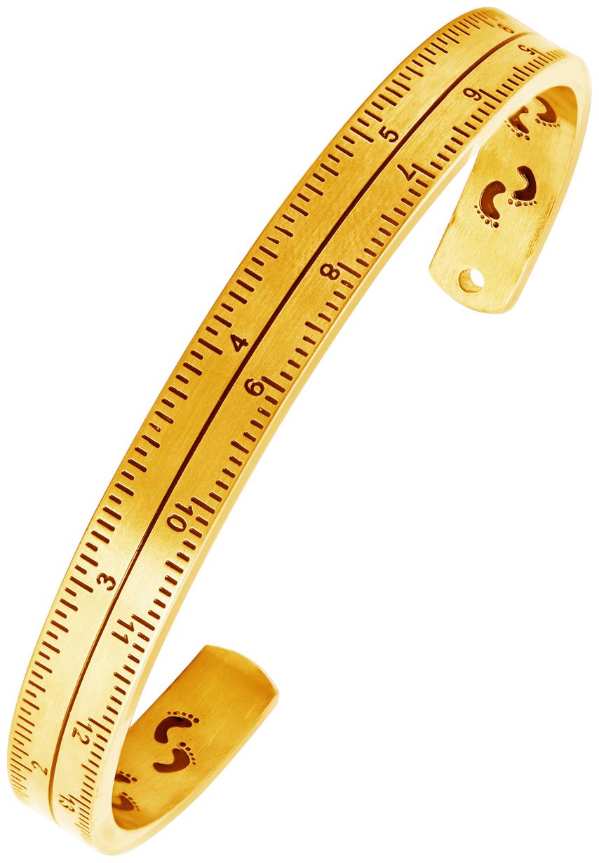 

ZIVOM Stylish Printed Measurement Scale 18K Gold 316L Surgical Stainless Steel Bangle Cuff Kada Boys Men