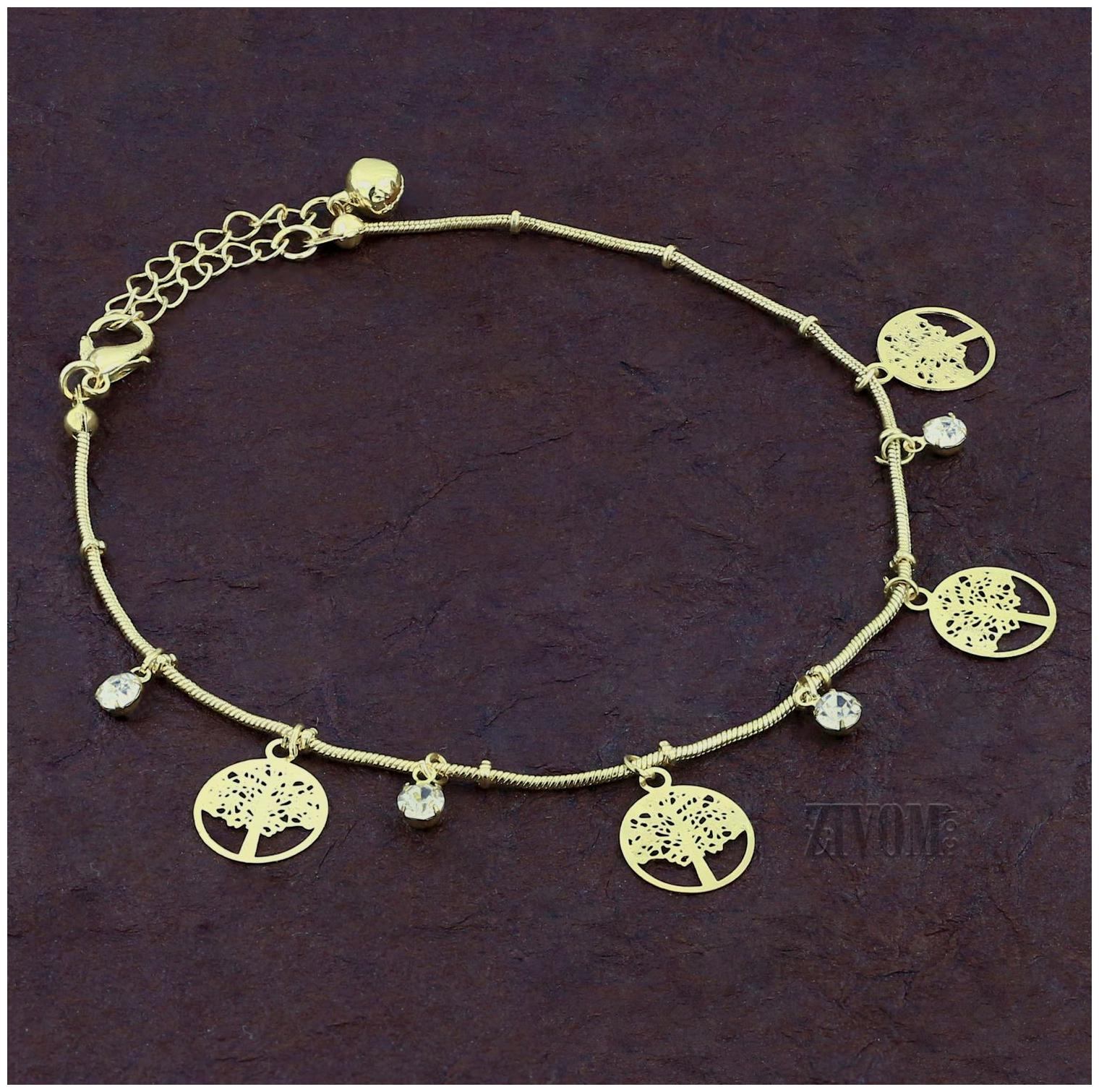

Zivom Tree Of Life Stylish Indo Western Dainty Delicate Charms Single Leg Anklet For Women Girls