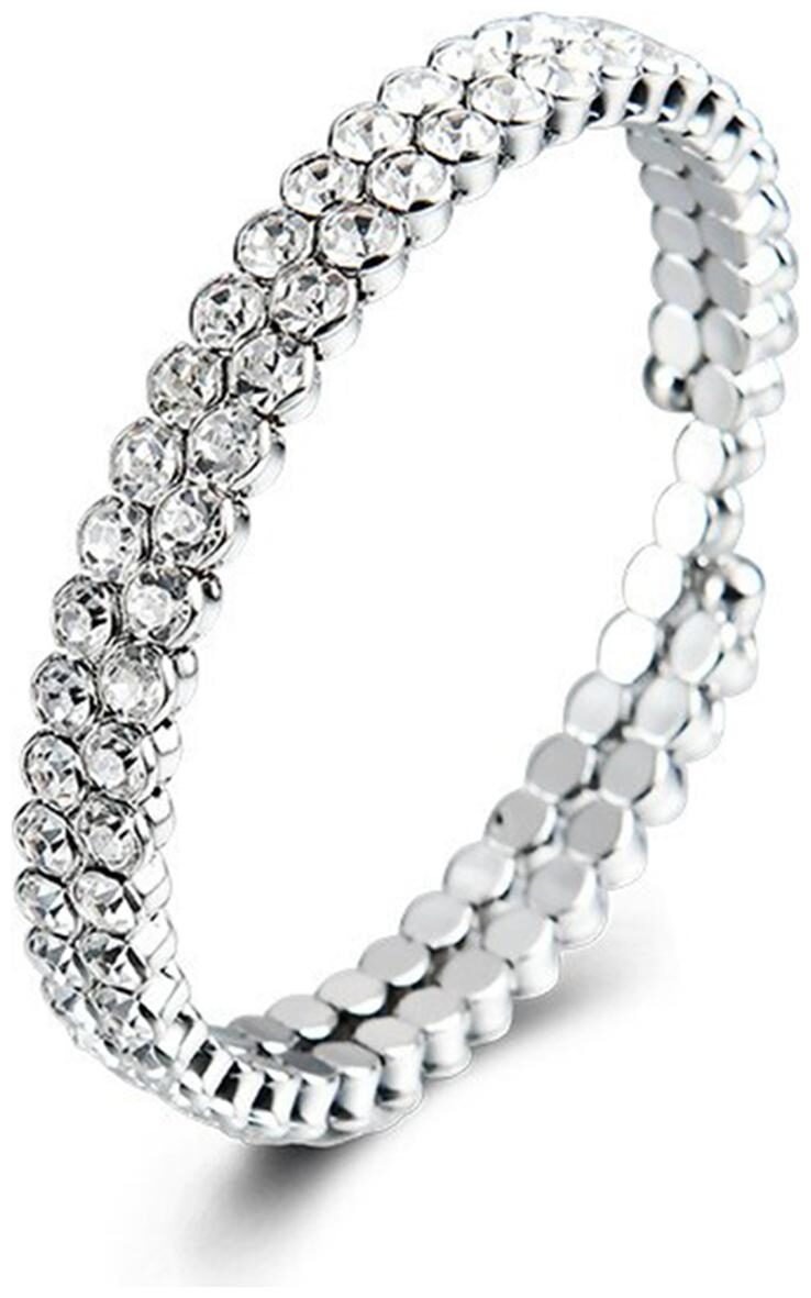 

Zivom Two Line Austrian Rhinestone Crystal Stretch Elastic Bracelet For Women