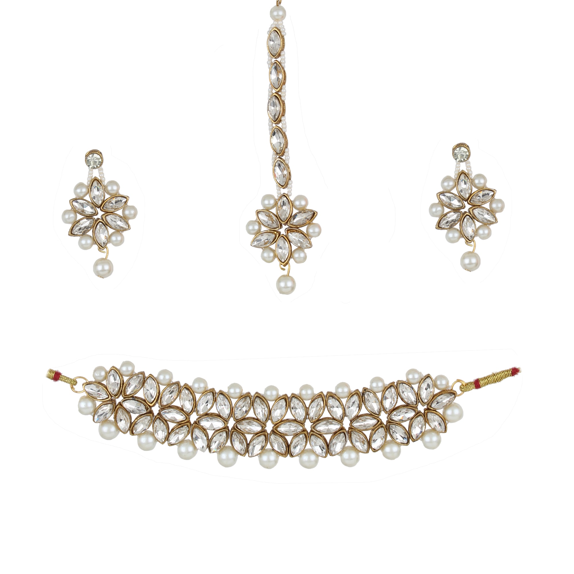 

Zooniv Gold Plated Kundan Necklace Set for Women and Girls