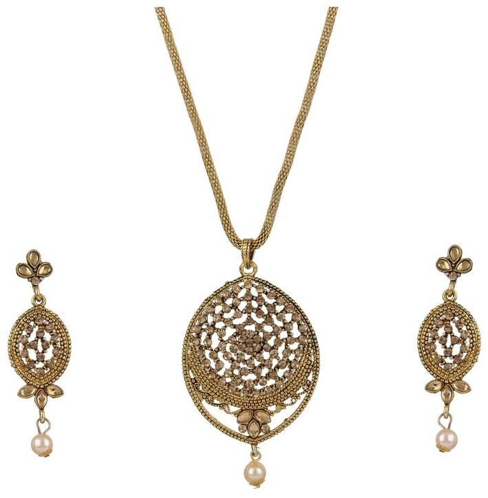 

Zooniv Gold Plated Pendent Set for Women Girls