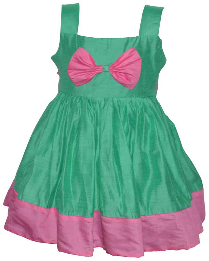 

Laocchi Green Pink Chanderi Cotton Frock (18-24 Months)