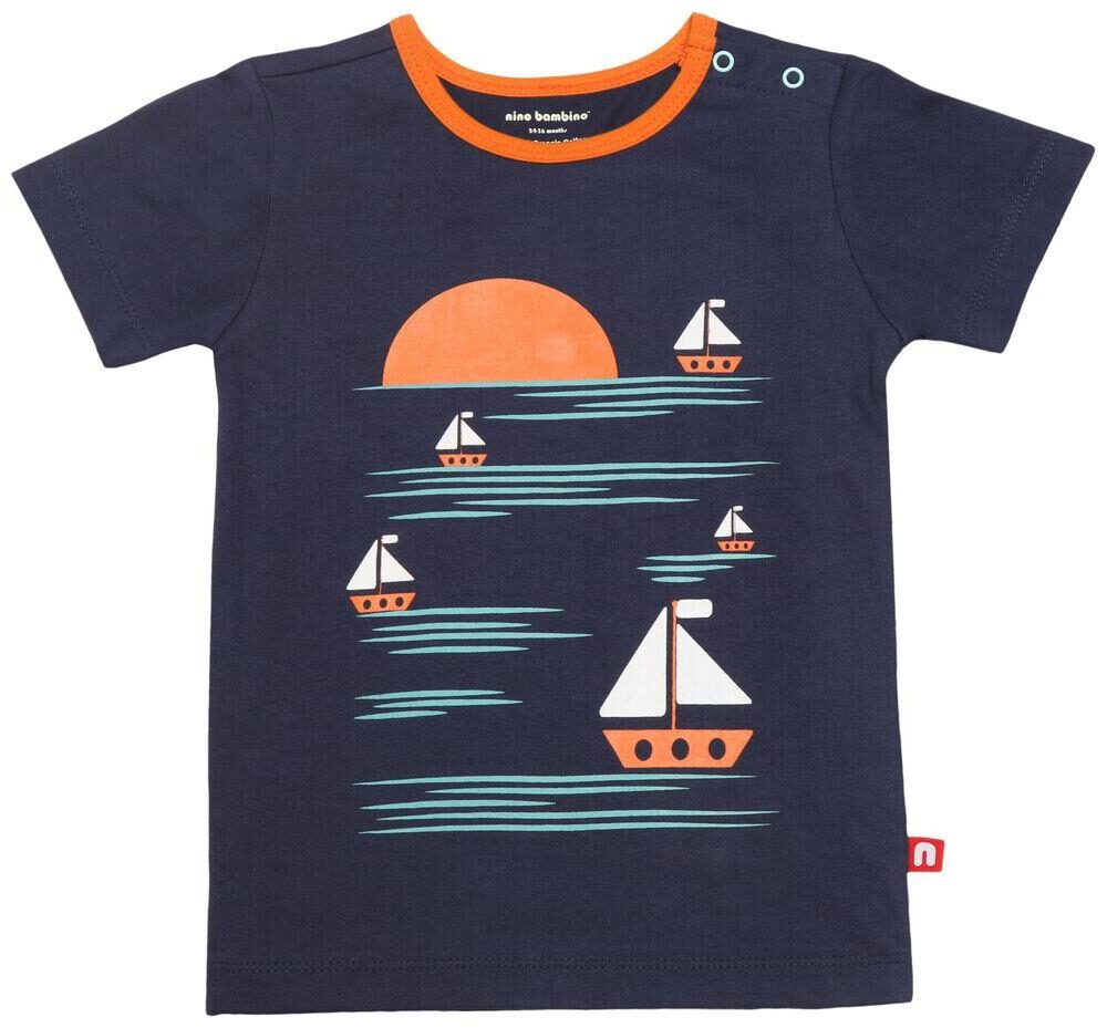 

Nino Bambino Cotton Solid T shirt for Baby Boy - Blue