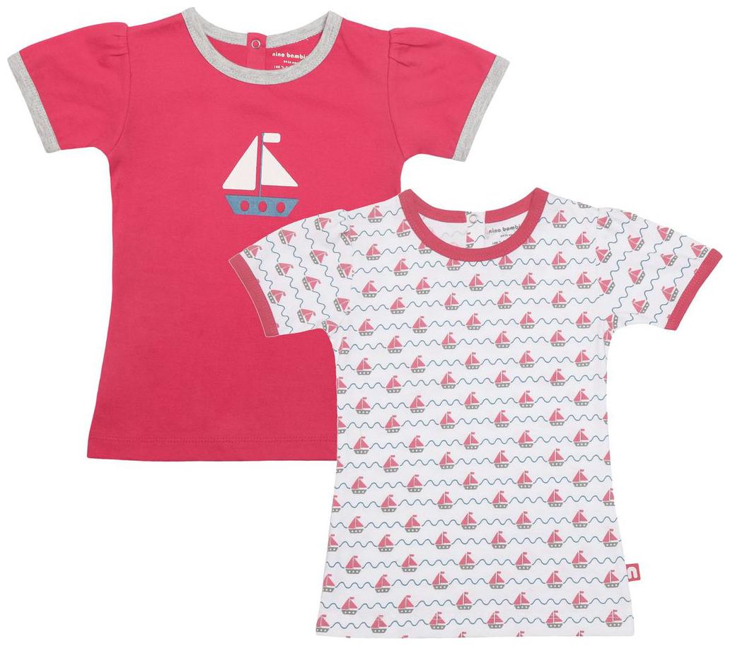 

Nino Bambino Cotton Solid T shirt for Baby Girl - Pink