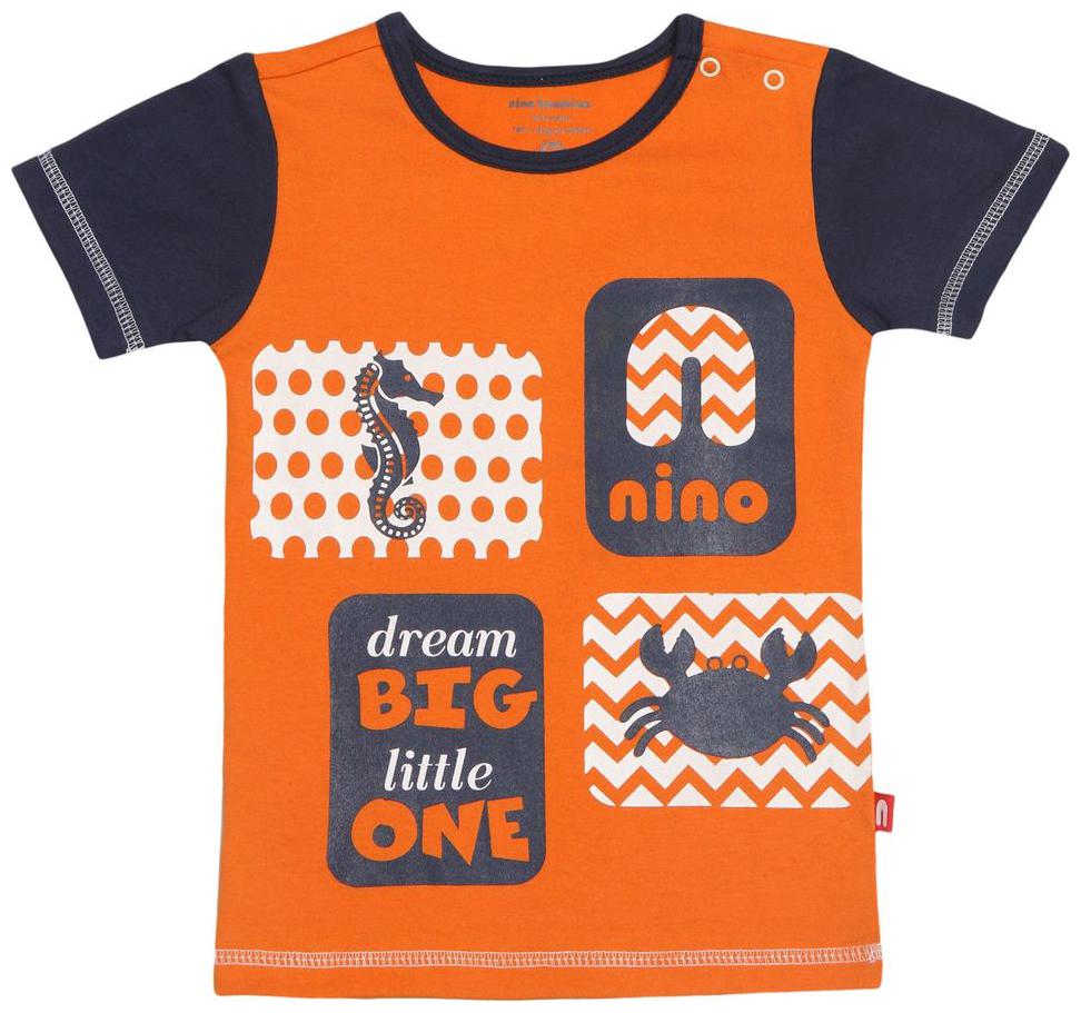 

Nino Bambino Boy Cotton Solid T-shirt - Orange