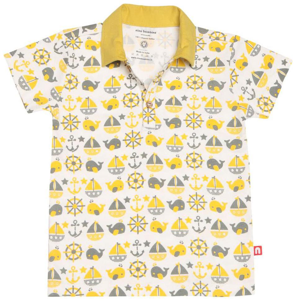 

Nino Bambino Cotton Solid T shirt for Baby Boy - Multi