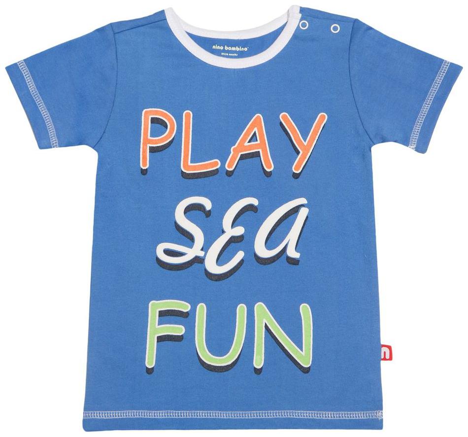 

Nino Bambino Cotton Solid T shirt for Baby Boy - Blue