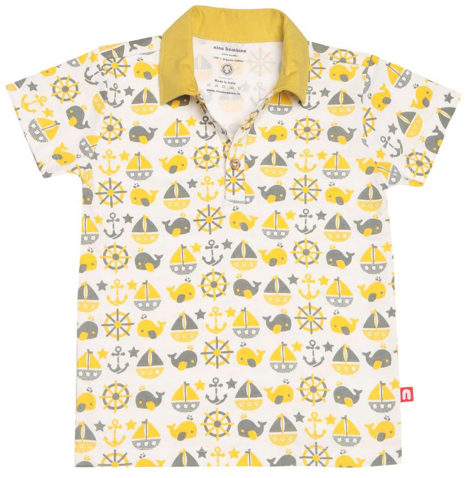 

Nino Bambino Cotton Solid T shirt for Baby Boy - Multi