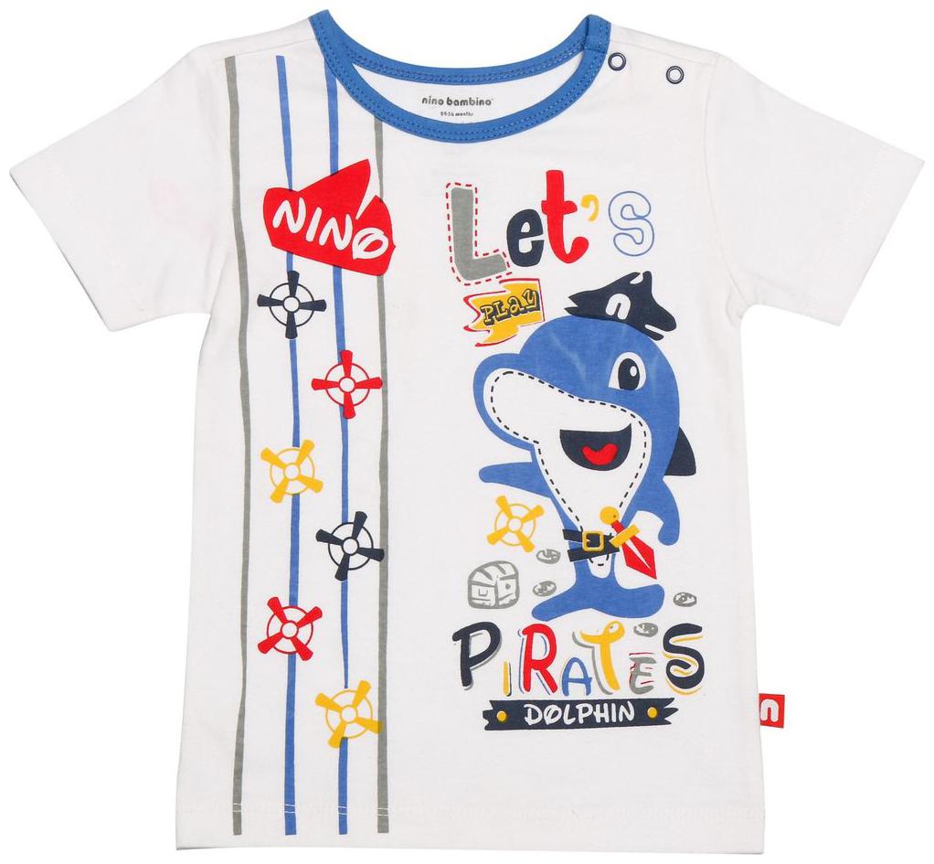 

Nino Bambino Cotton Solid T shirt for Baby Boy - White