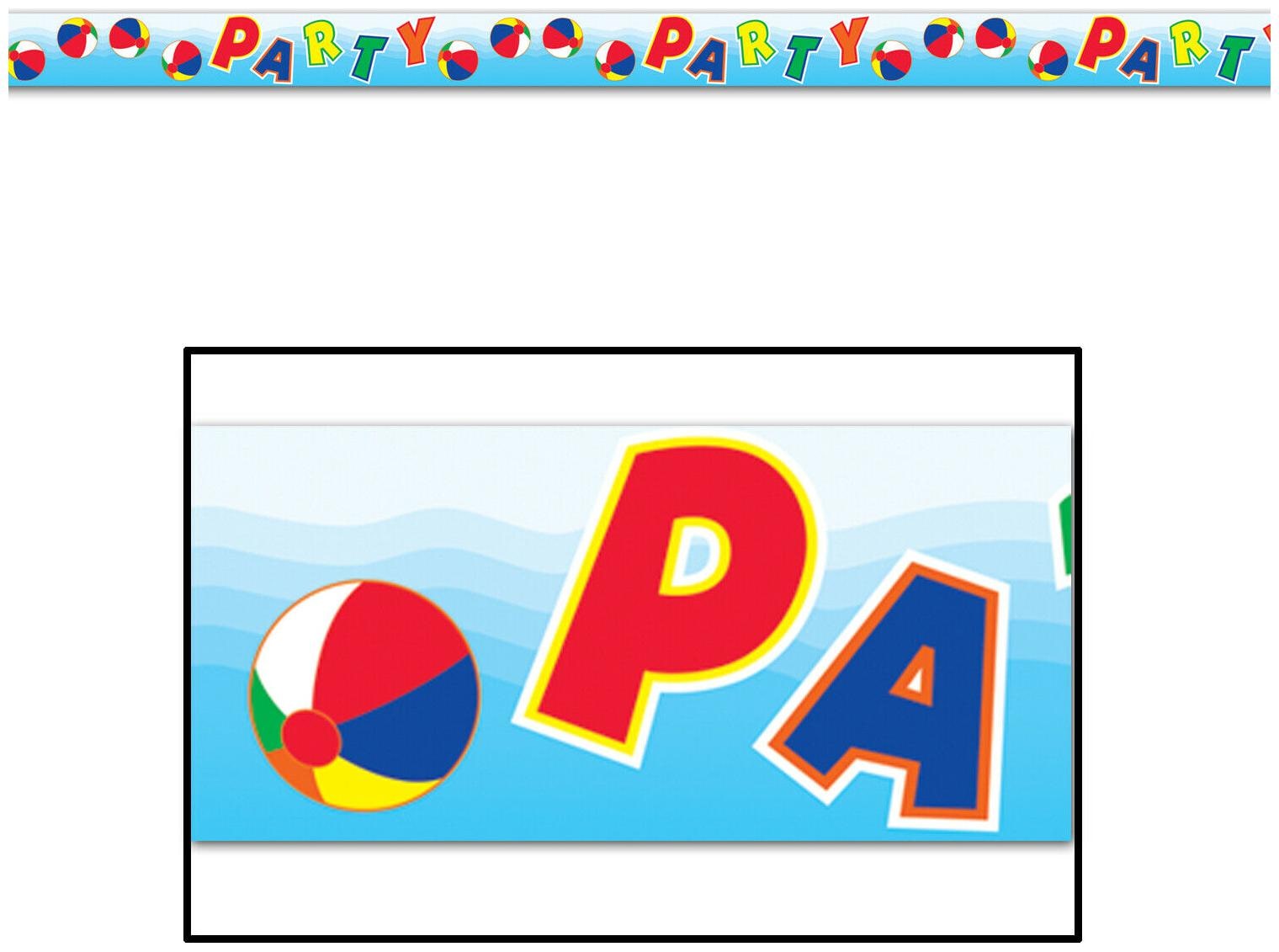 

(12) Beach Ball Party Tape all-weather poly material