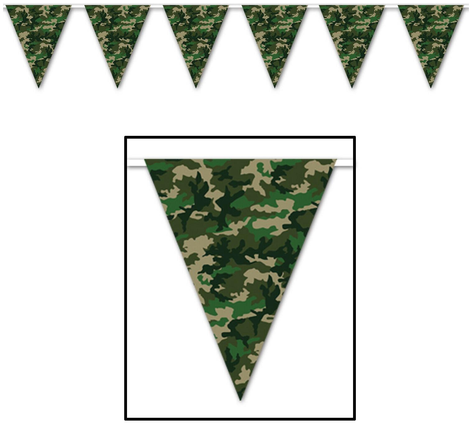 

(12) Camo Pennant Banner all-weather 12 pennants string