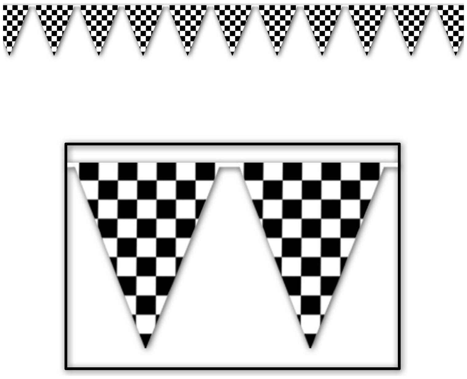 

(12) Checkered Pennant Banner all-weather 12 pennants string