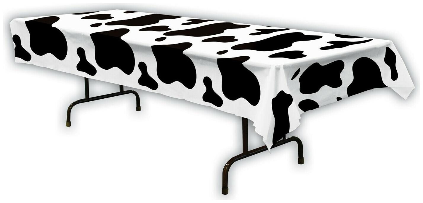 

(12) Cow Print Tablecover plastic