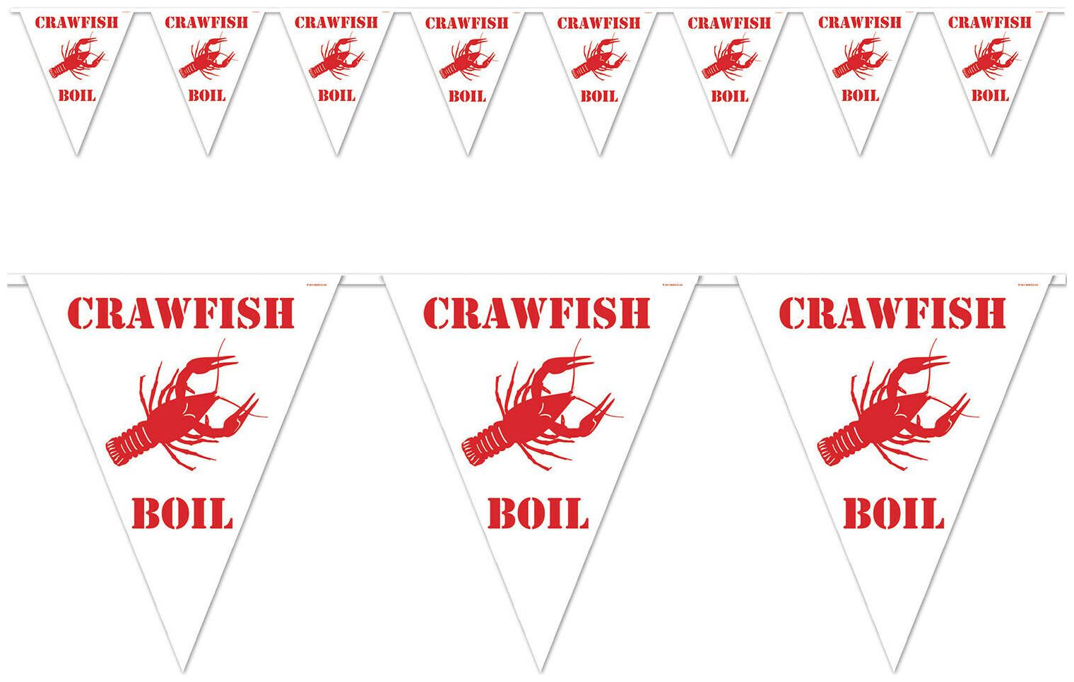 

(12) Crawfish Boil Pennant Banner all-weather 12 pennants string