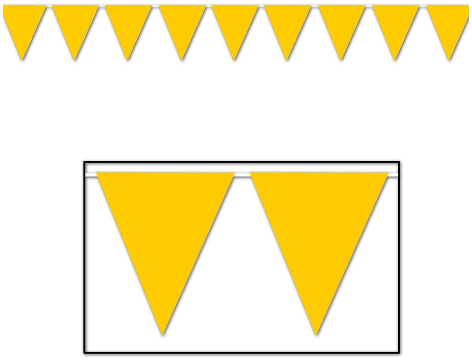 

(12) Golden-Yellow Pennant Banner all-weather 12 pennants string