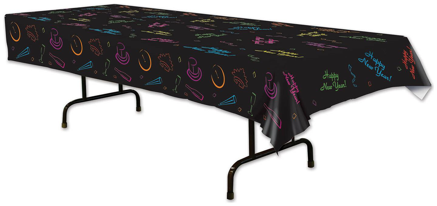 

(12) Happy New Year Tablecover plastic