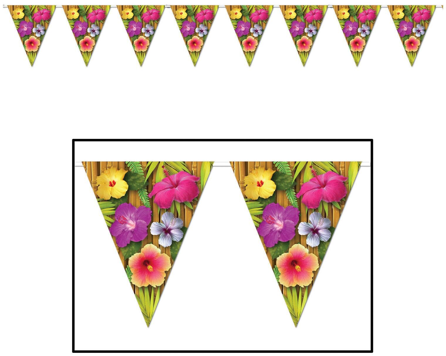 

(12) Luau Pennant Banner all-weather 12 pennants string