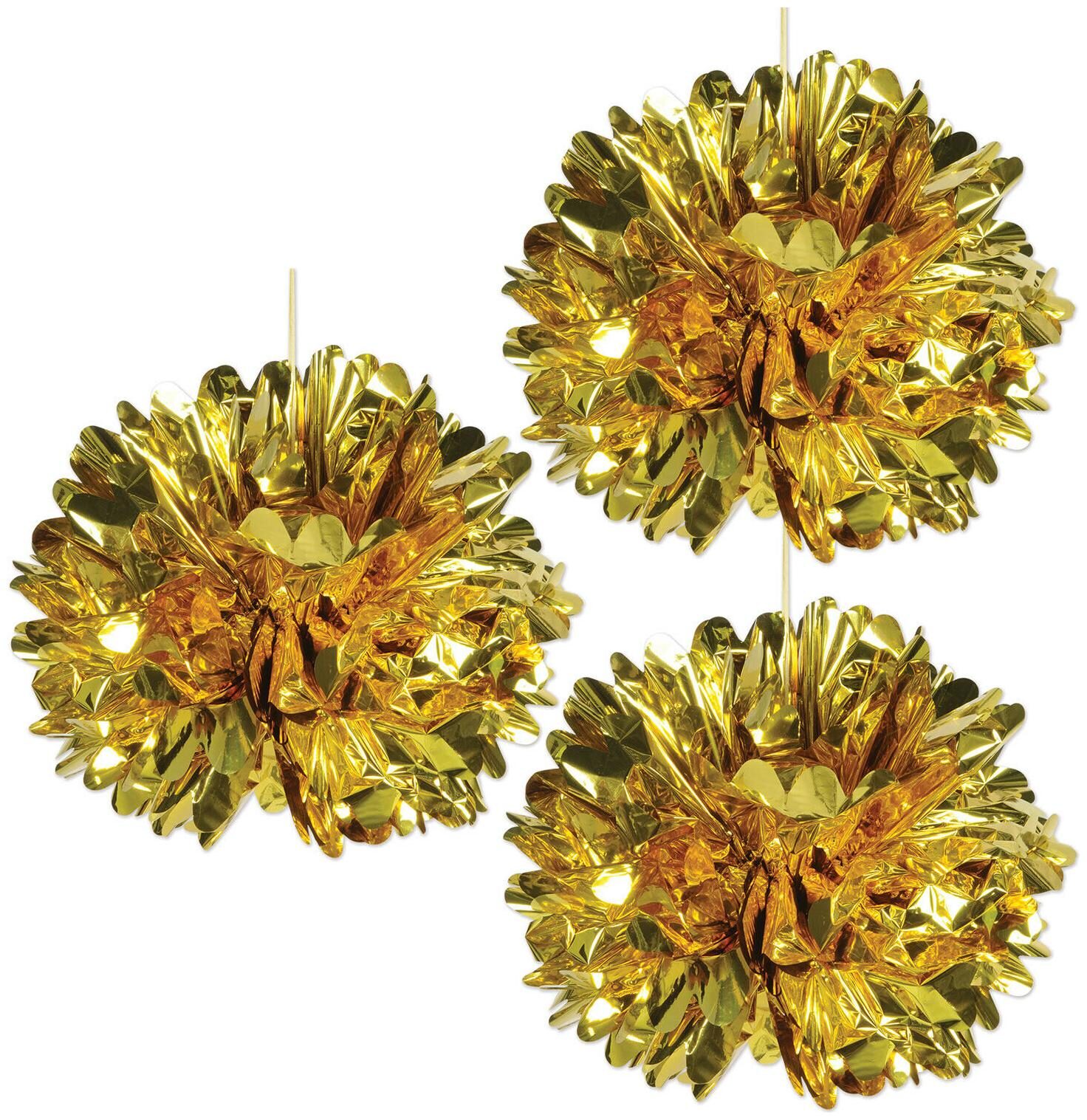 

(12) Metallic Fluff Balls gold