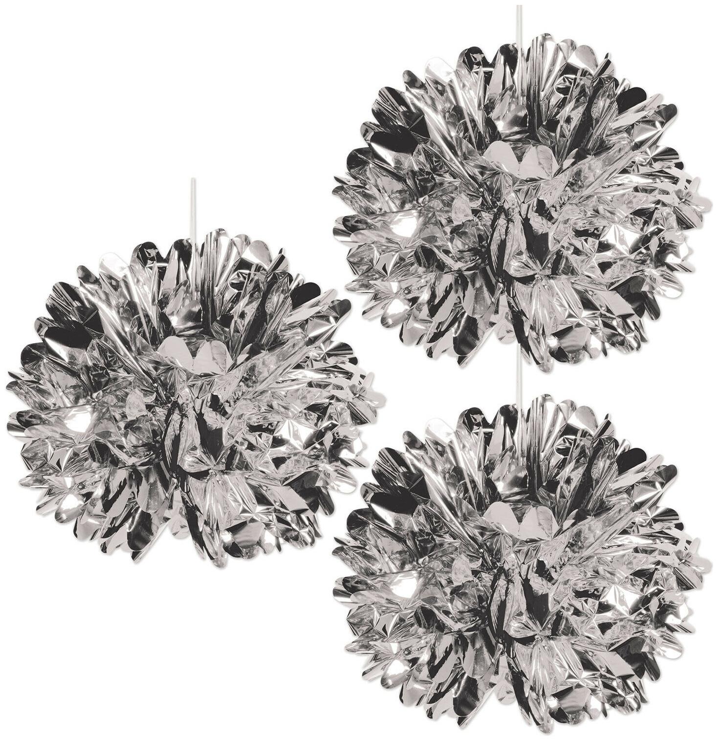 

(12) Metallic Fluff Balls silver